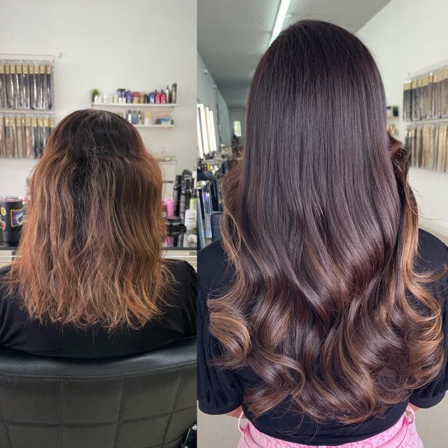 100 Strands of Keratin Hair Extensions Before and After